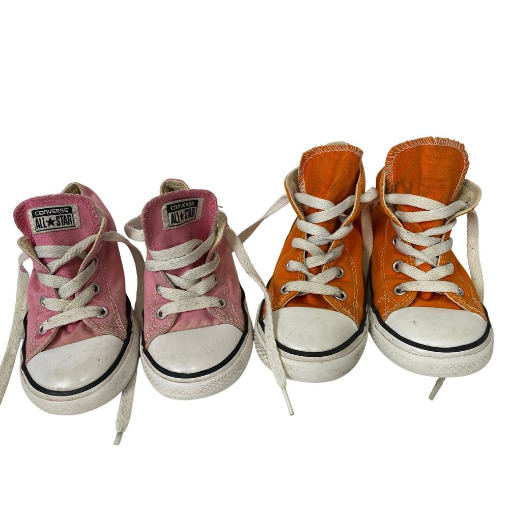 Converse Toddler Girls Low top High top Pink Orange Size 9 & 10